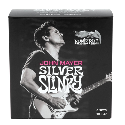 Ernie Ball John Mayer Silver Slinky Signature Electric Guitar Strings 6-pack