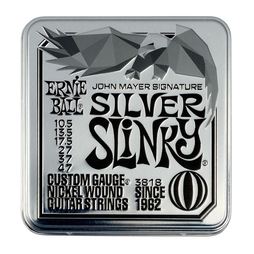 Ernie Ball John Mayer Silver Slinky Signature Electric Guitar Strings 3-pack Tin