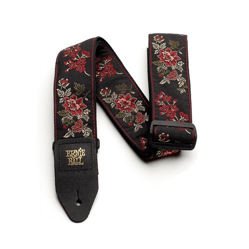 Ernie Ball Red Rose Jacquard Guitar Strap