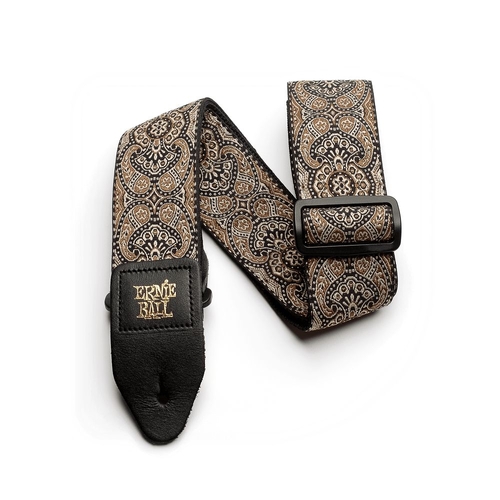 Ernie Ball 4163 Gold and Black Paisley Jacquard Guitar Strap