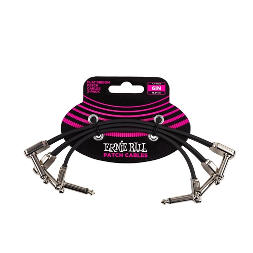 Ernie Ball 6î Flat Ribbon Patch Cable 3-Pack