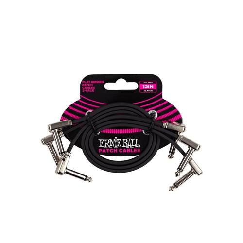 Ernie Ball 12î Flat Ribbon Patch Cable 3-Pack