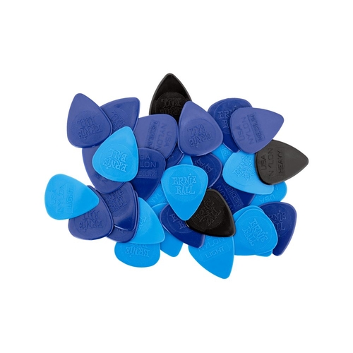 Ernie Ball 9133 Mixed Thickness Nylon Picks Injection Molded T,M,H Bag of 50