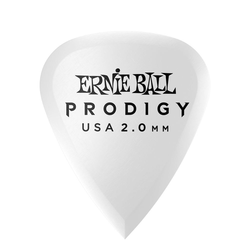 Ernie Ball 2.0 MM Standard Prodigy Picks 6 Pack, White