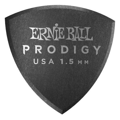 Ernie Ball 1.5 MM Large Shield Prodigy Picks 6 Pack, Black