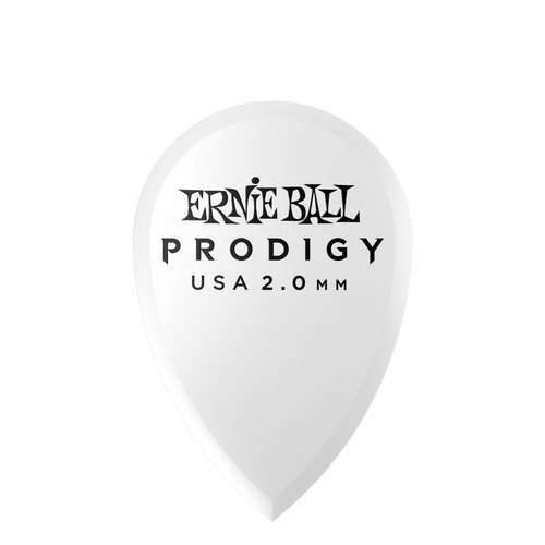 Ernie Ball 2.0 MM Teardrop Prodigy Picks 6 Pack, White