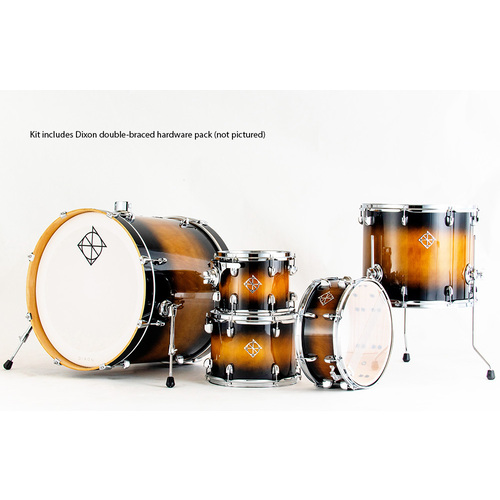 Dixon Fuse Maple 522 Series 5-Pce Drum Kit in Brown Burst Gloss