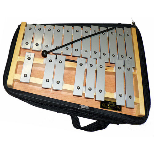 Percussion Plus 20-Note Glockenspiel with Natural Wood Frame & Bag