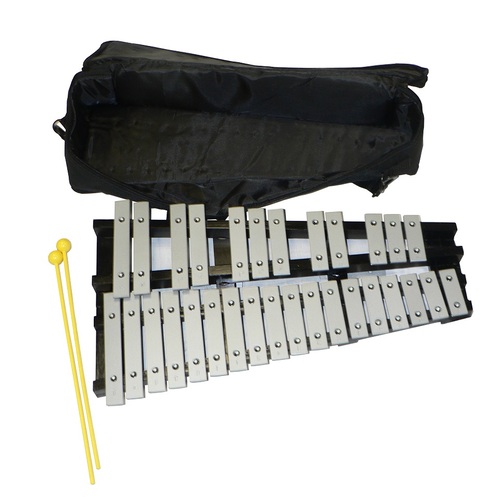 Percussion Plus Glockenspiel  30 Notes - Black with Silver Keys