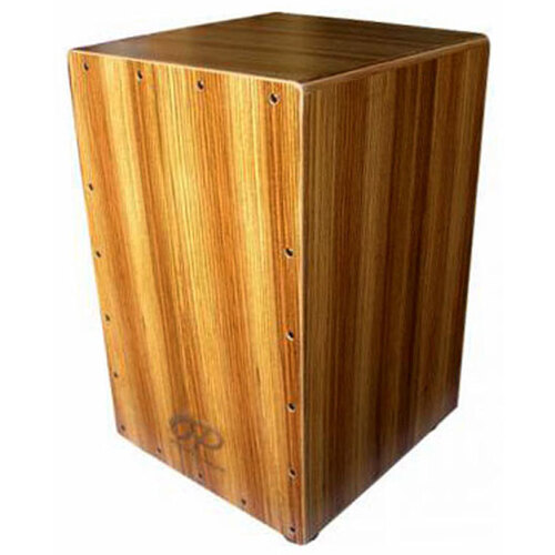 Opus Percussion Wooden Cajon in Zebrawood with Deluxe Carry Bag