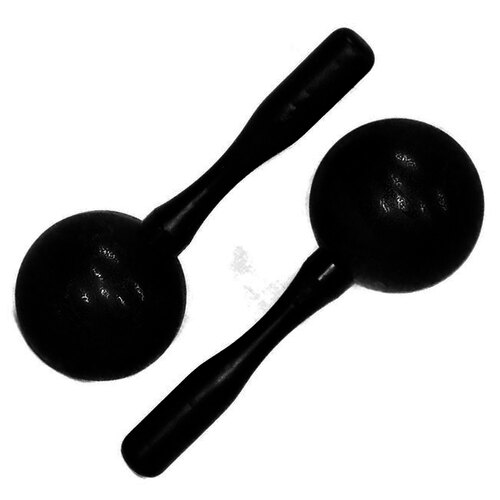 Percussion Plus Round Head Plastic Maracas in Black