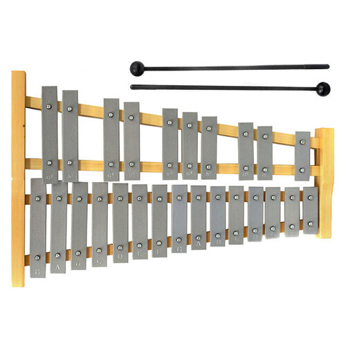 Percussion Plus 25-Note Glockenspiel with Natural Wood Frame