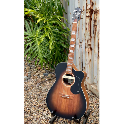 Pratley Ash Grunwald Signature OM Cutaway all Blackwood Vintage Burst