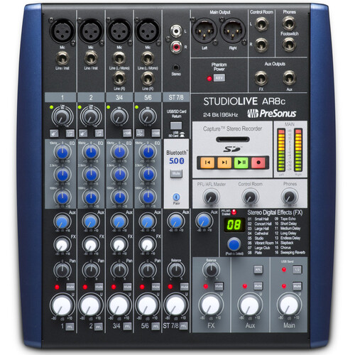 Presonus USB-C 8-Channel Analogue Mixer with 8x4 Multitrack Recording