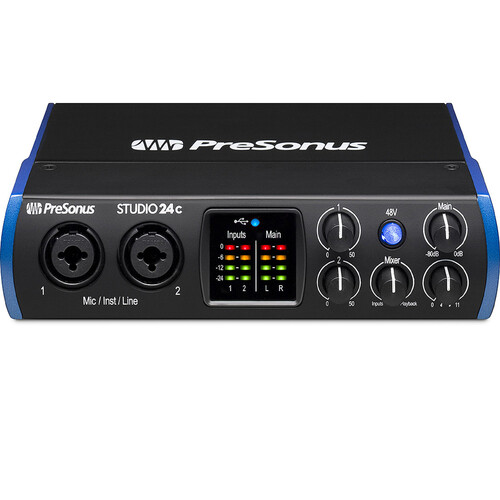 PreSonus Studio 24C USB-C Interface with 2 x XMAX-L Preamps