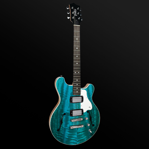 Pratley RBJ22 Double Cut Semi-Hollow Electric Humbucker Transparent Lagoon Blue [PRRBJ22-TLB]