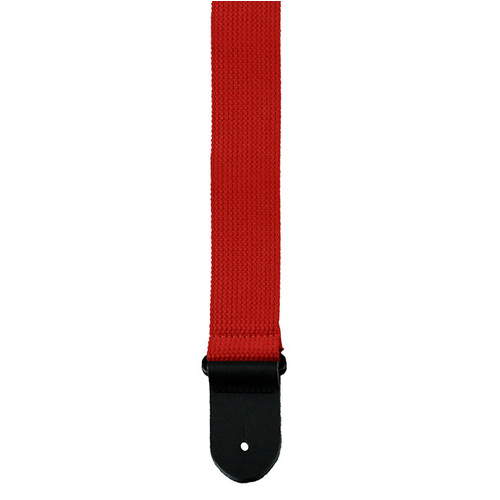 Perris 2" Red Cotton Guitar Strap with Leather ends