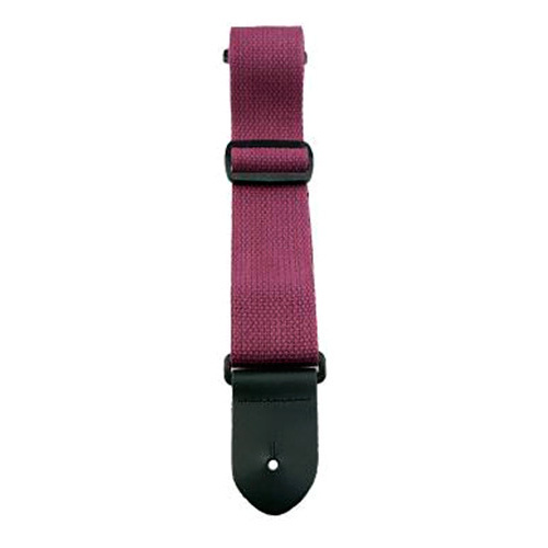 Perris 2" Burgundy Cotton Guitar Strap with Leather ends