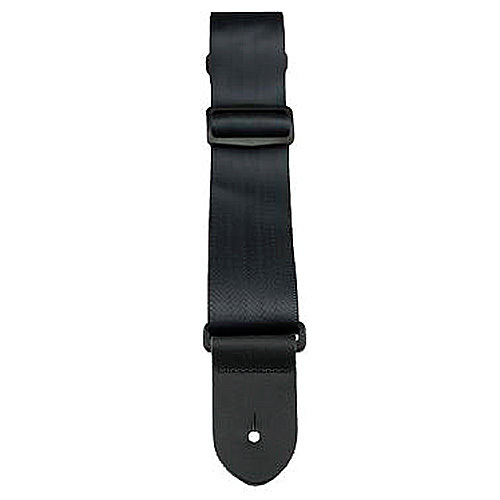 Perris 2" Black Seatbelt Style Guitar Strap with Leather ends