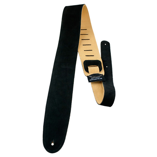 Perris 25" Soft Suede Guitar Strap in Black with Premium backing