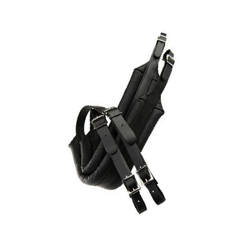 Perris Leather Padded Senior-Size Accordian Strap in Black