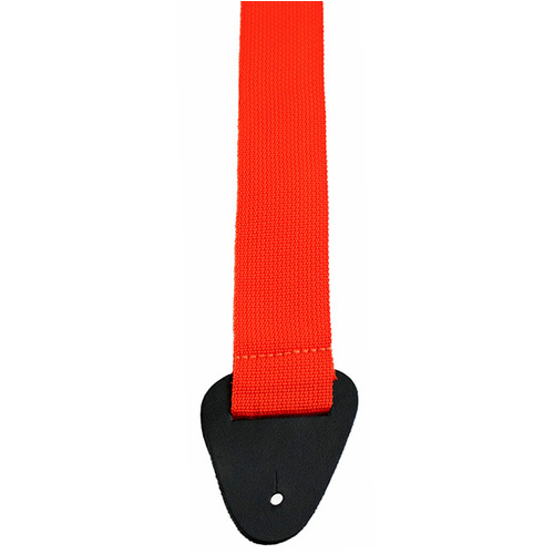 Perris 2" Poly Pro Orange Guitar Strap with Leather ends