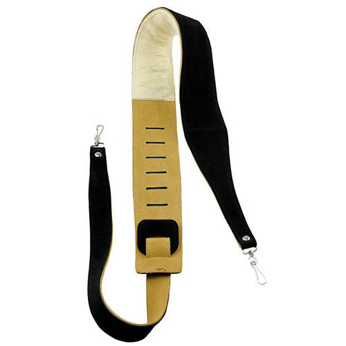 Perris 25" Black Suede Banjo Strap with Metal Hooks