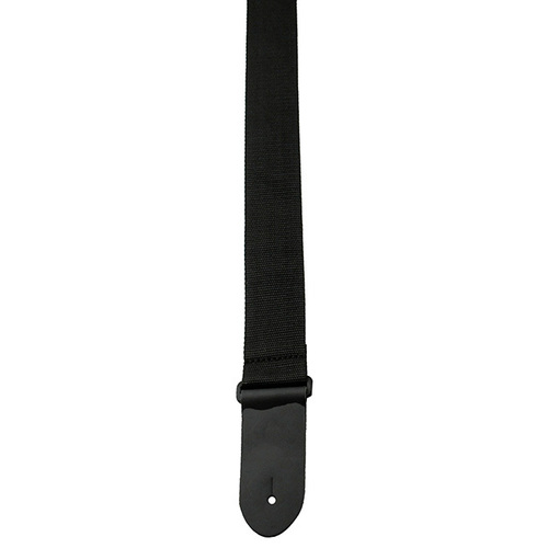 Perris 2" Poly Pro Guitar Strap in Black with Black Leather ends