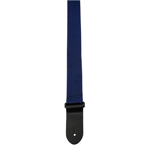 Perris 2" Poly Pro Guitar Strap in Navy Blue with Black Leather ends
