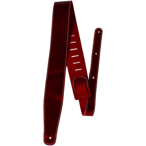 Perris 25" Baseball Leather Guitar Strap in Red