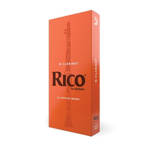 Rico by D'Addario Bb Clarinet Reeds, Strength 2, 25-pack