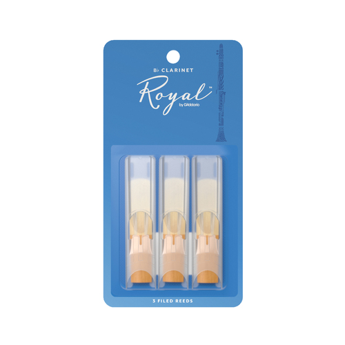 Royal by D'Addario Bb Clarinet Reeds, Strength 15, 3-pack