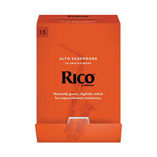Rico by D'Addario Alto Saxophone Reeds, Strength 15, 50-pack