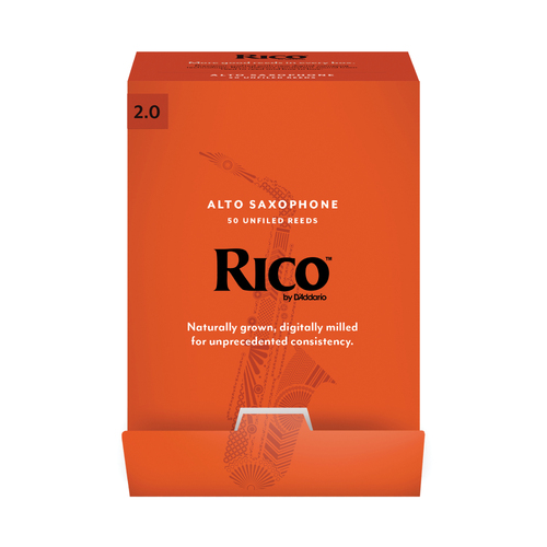Rico by D'Addario Alto Saxophone Reeds, Strength 20, 50-pack