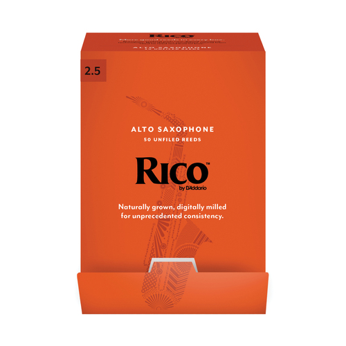 Rico by D'Addario Alto Saxophone Reeds, Strength 25, 50-pack