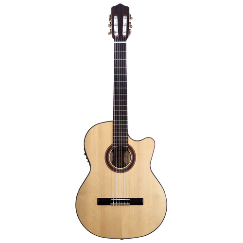 Kremona Rosa Luna All Solid Spruce / Beech Classical Cutaway / Electric Guitar with Case
