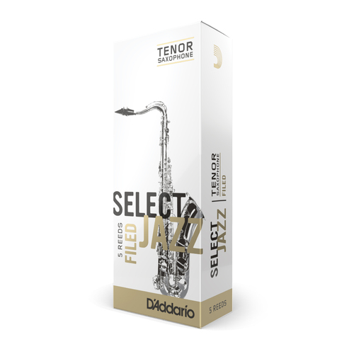 D'Addario Select Jazz Filed Tenor Saxophone Reeds, Strength 2 Medium, 5-pack