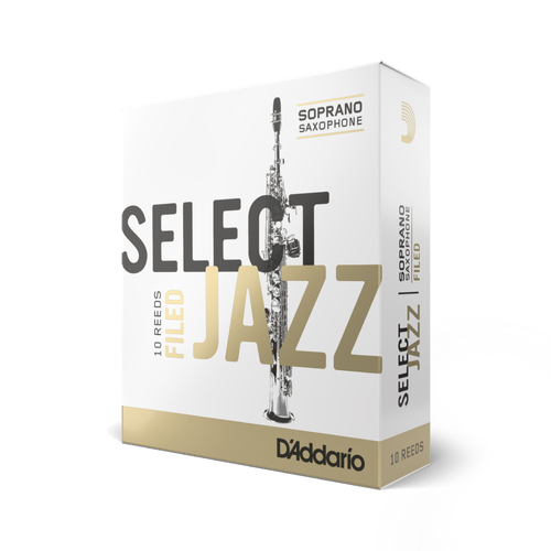 D'Addario Select Jazz Filed Soprano Saxophone Reeds, Strength 4 Medium, 10-pack