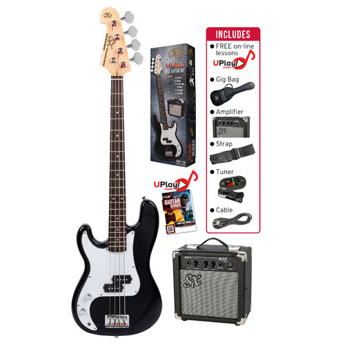 SX 3/4 Size Left Hand Bass Guitar & Amp Package