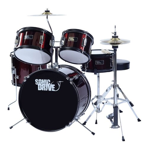 Sonic Drive 5-Pce Junior Drum Kit in Metallic Wine Red