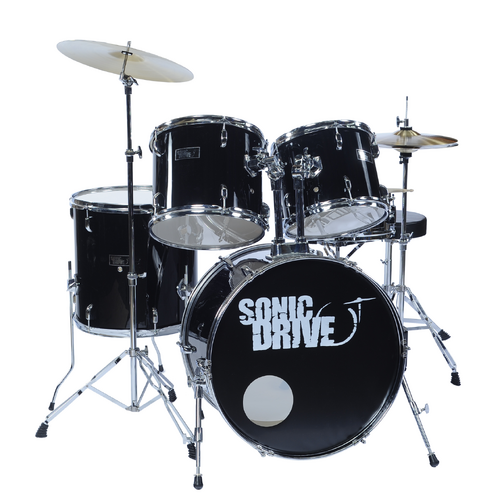 Sonic Drive 5-Pce Drum Kit with 22" Bass Drum in Black