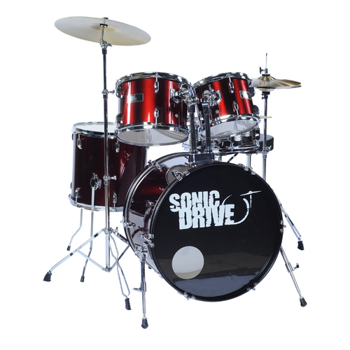 Sonic Drive 5-Pce Drum Kit with 22" Bass Drum in Metallic Wine Red