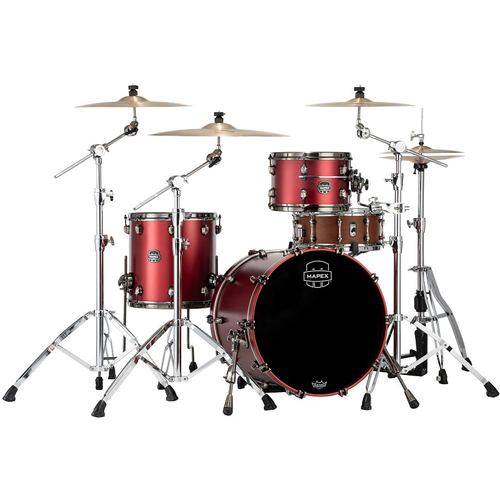 Mapex SE401XHBPA Saturn Evolution Hybrid Config Series 3-Pce Drum Kit in Tuscan Red Lacquer 