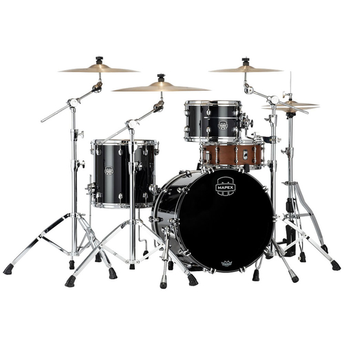 Mapex SE401XHPB Saturn Evolution Hybrid Config Series 3-Pce Drum Kit in Piano Black Lacquer 