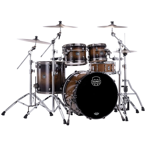 Mapex SE529XMBMZ Saturn Evolution Maple-Walnut Series 4-Pce Drum Kit in Exotic Night Forest Burst 