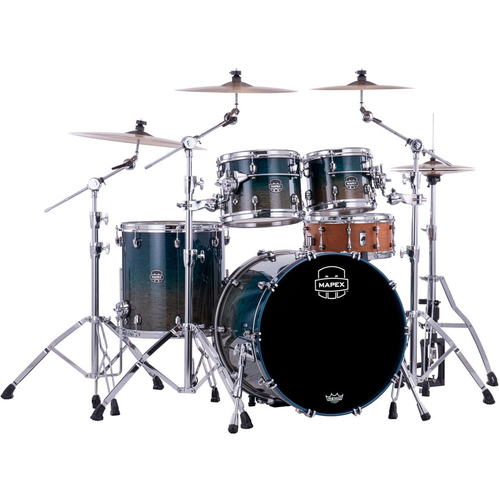 Mapex SE529XMOE Saturn Evolution Maple-Walnut Series 4-Pce Drum Kit in Exotic Aegean Fade 