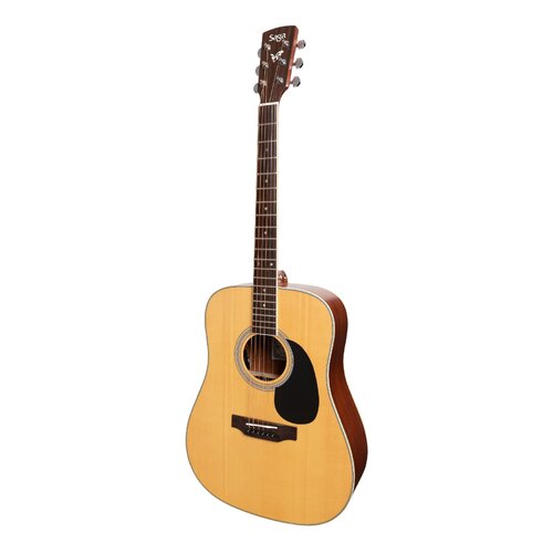 Saga '700 Series' Solid Spruce Top AC/EL Dreadnought Guitar (Natural Satin)