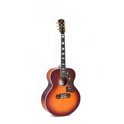 Sigma Grand Jumbo All Solid Sitka Spruce Top, Flamed Maple Back and Sides in Autumn Burst Gloss