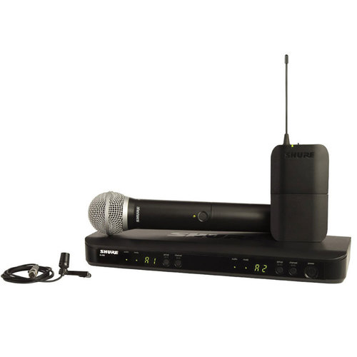 Shure BLX1288/CVL Dual Channel Combo Wireless System - PG58 Handheld & CVL Lavalier