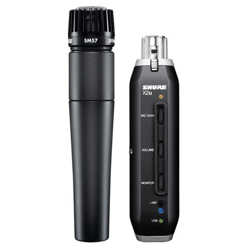 Shure SM57-X2U Instrument Microphone & USB Adaptor Bundle